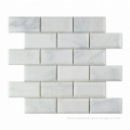 2 X 4 Oriental White / Asian Statuary Marble Polished & Beveled Brick Mosaic Tile